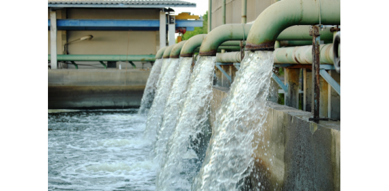 water treatment center with pipes and water