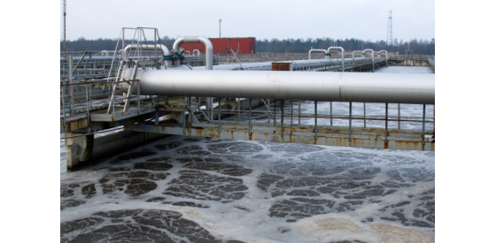 Wastewater treatment tank with polluted water